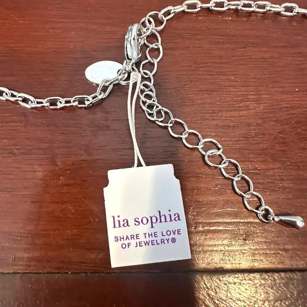 Lia Sophia Necklace NWT Silver tone Chain Link Minimalist 30